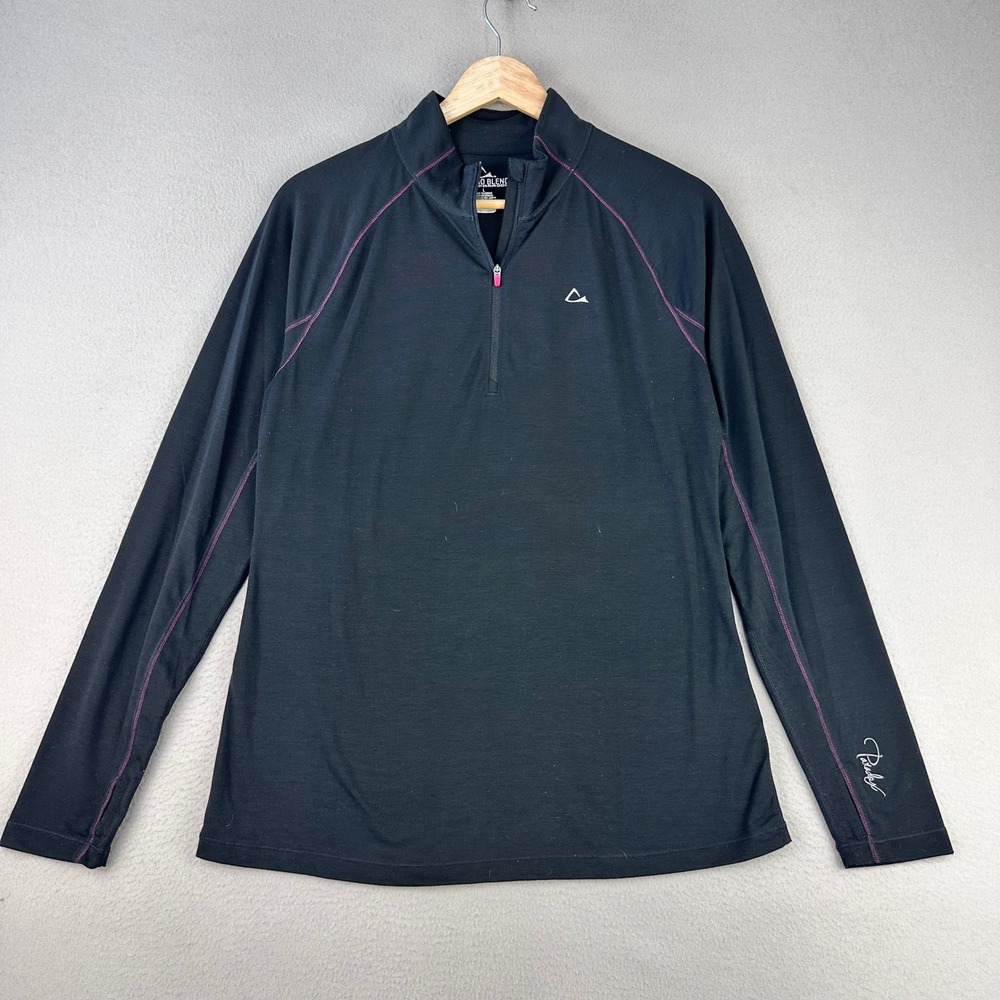 Paradox Merino Wool Blend Baselayer Womens L Blck Quarter Zip Performance Hiking
